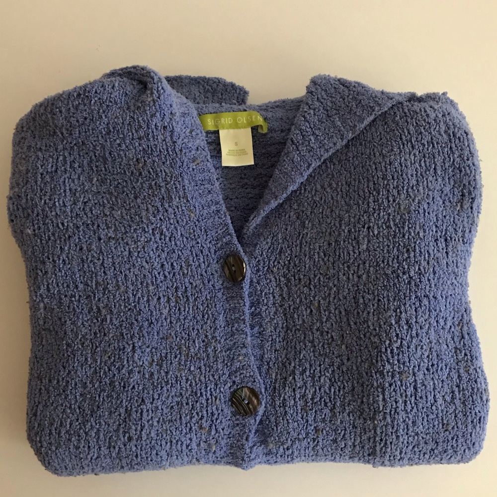 Sigrid Olsen Sweater Cardigan w hood - Picture 2 of 6